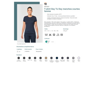 TTWK3021  Tshirt Day To Day manches courtes femme