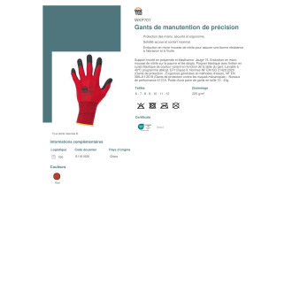 TTWKP701  Gants de manutention de précision