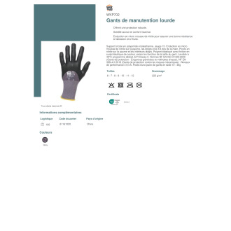 TTWKP702  Gants de manutention lourde