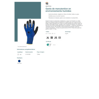 TTWKP703  Gants de manutention en environnements humides