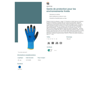 TTWKP706  Gants de protection pour les environnements froids