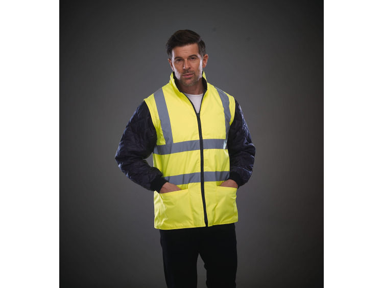 TTYHV008SL - Veste matelass&eacute;e haute visibilit&eacute; avec manches d&eacute;tachables