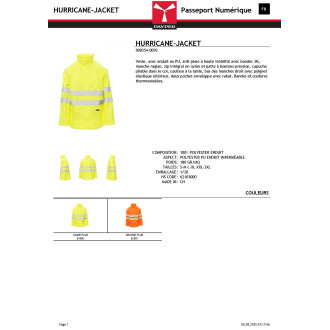 Veste de pluie réfléchissant  HURICANEJACKET