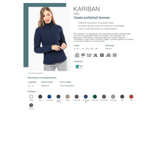 Veste softshell femme  K400