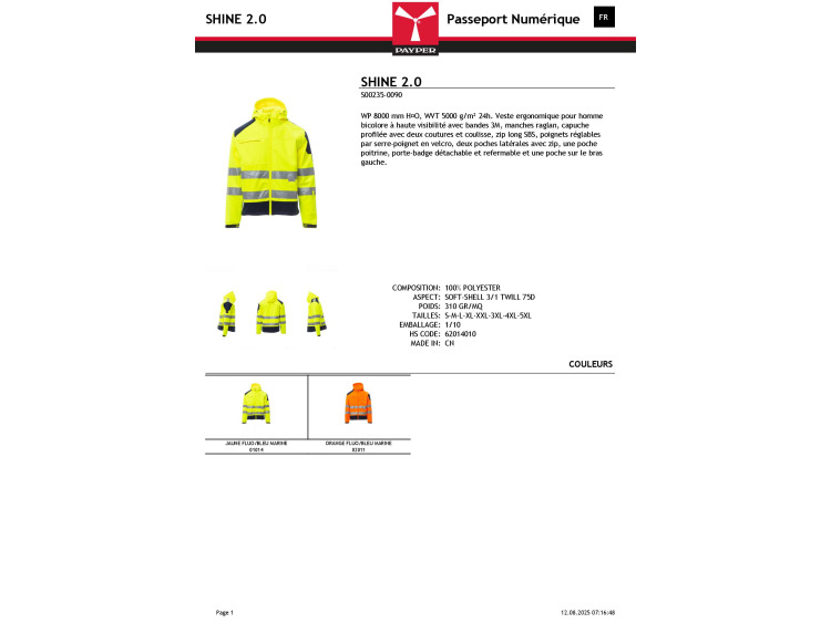 Veste softshell réfléchissant - SHINE 2.0