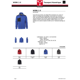 WORK 20  Veste poche bicolore